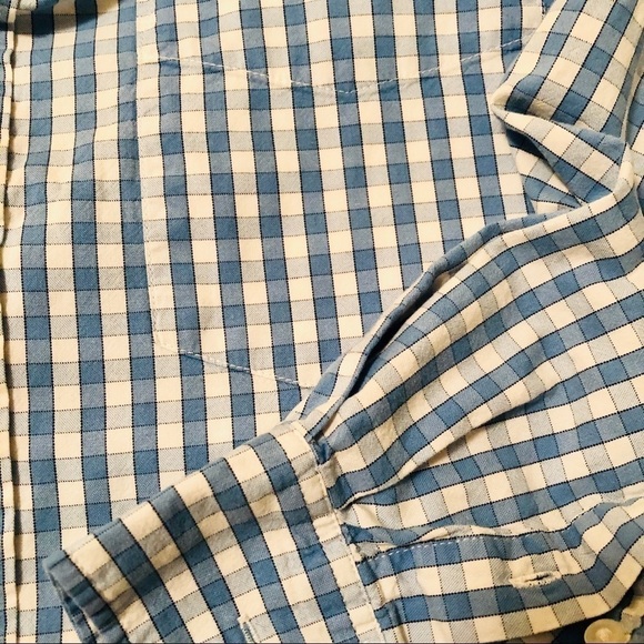 Club Room Shirt Blue and White Check Long Sleeve Button Up Men's size Medium - Picture 8 of 12